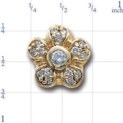 AC381 14K DIAMOND FLOWER SLIDE 